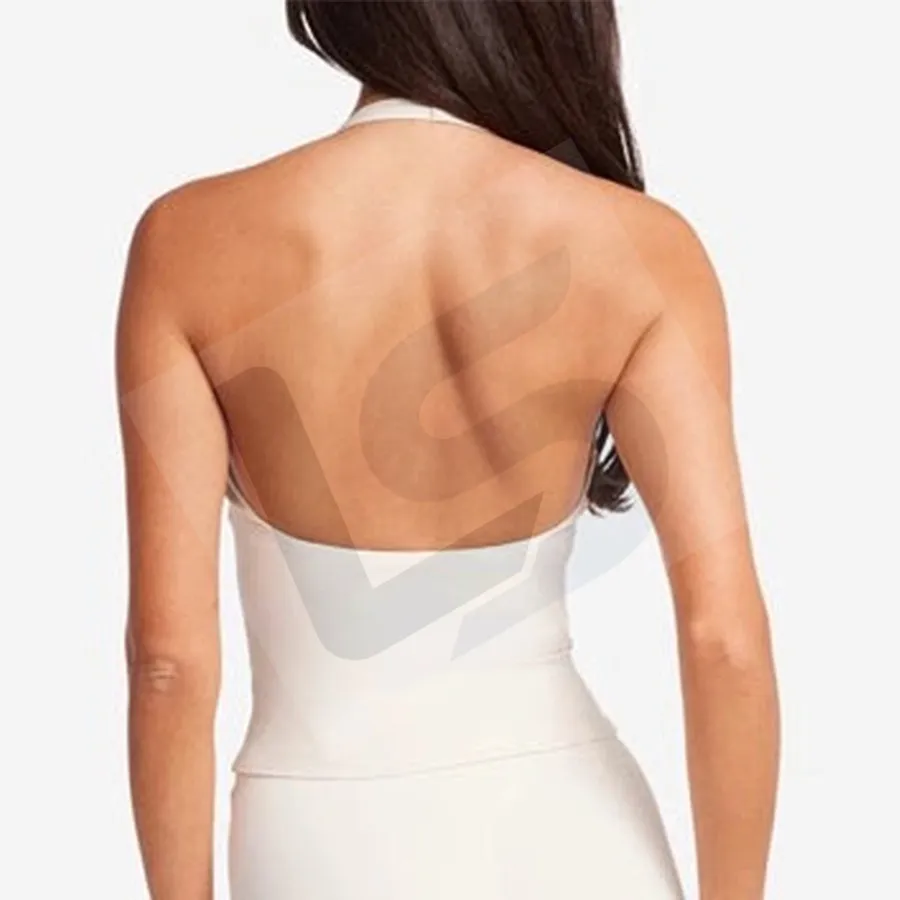 LS-B0019 Women's Training Tank Top in White Top, original product photograph