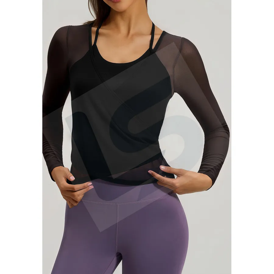 LS-B0022 Women's Activewear Set in Black, original product photograph