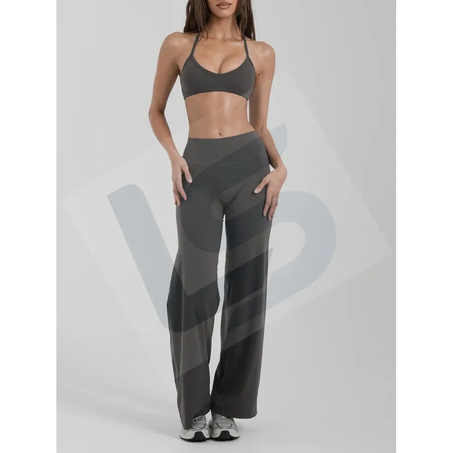 LS-B0024 Women's Activewear Set in Grey Top, original product photograph