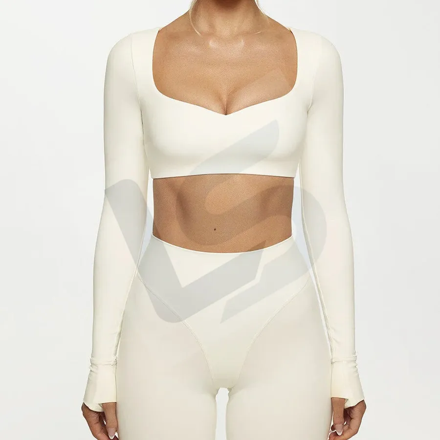 LS-B0025 Women's Activewear Set in White Top & Pants Set, original product photograph