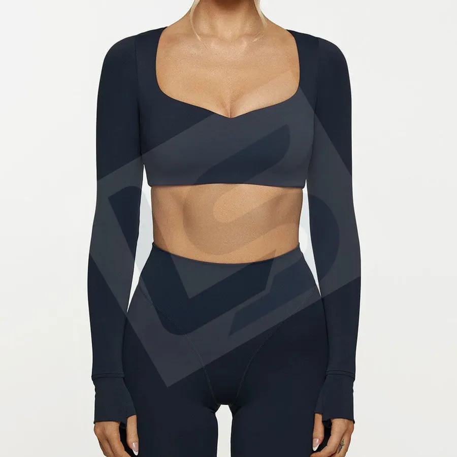 LS-B0025 Women's Activewear Set in Navy Top & Pants Set, original product photograph