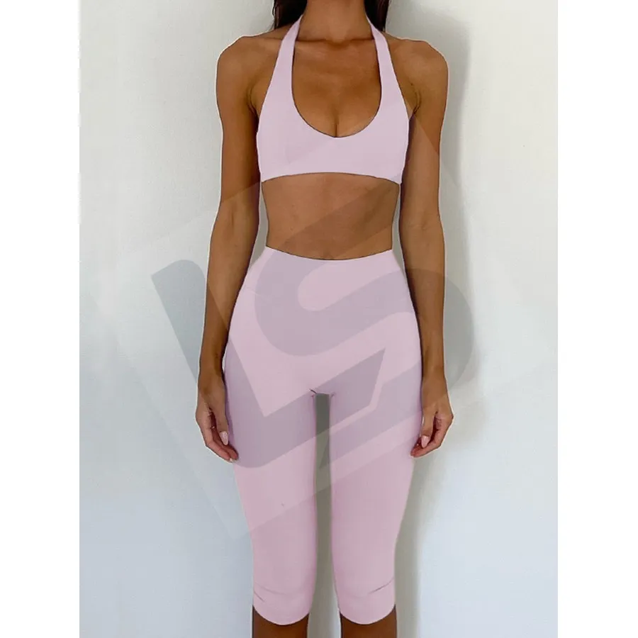 LS-B0026 Women's Activewear Set in Peach Pink, original product photograph