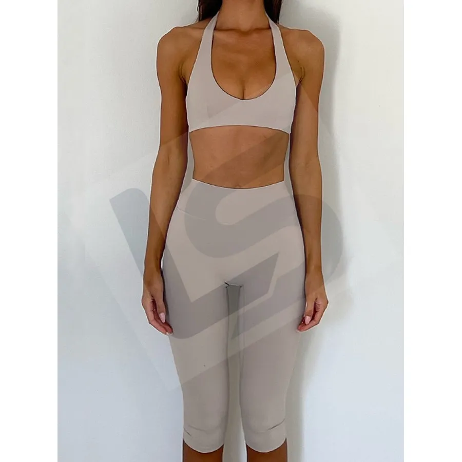 LS-B0026 Women's Activewear Set in Taupe, original product photograph