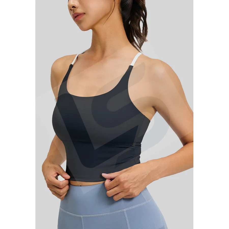 LS-B0028 Women's Sports Bra in Black, original product photograph