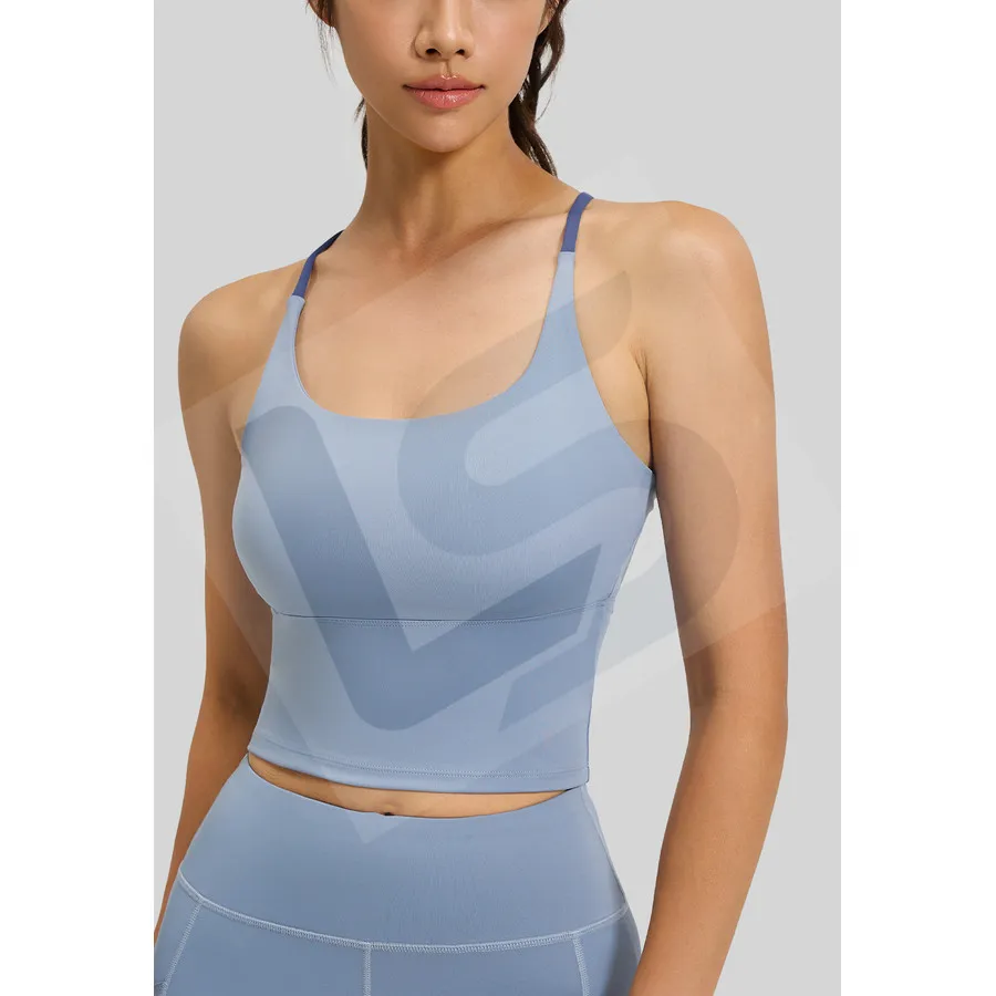 LS-B0028 Women's Sports Bra in Blue Variant 1, original product photograph