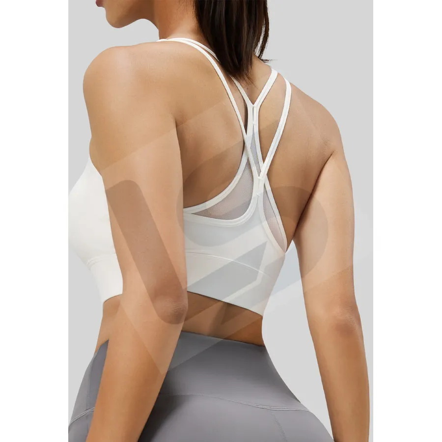 LS-B0029 Women's Sports Bra in White, original product photograph