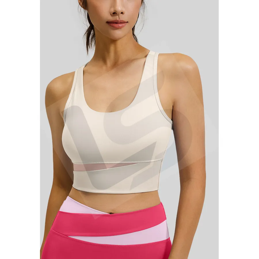 LS-B0030 Women's Sports Bra in White, original product photograph