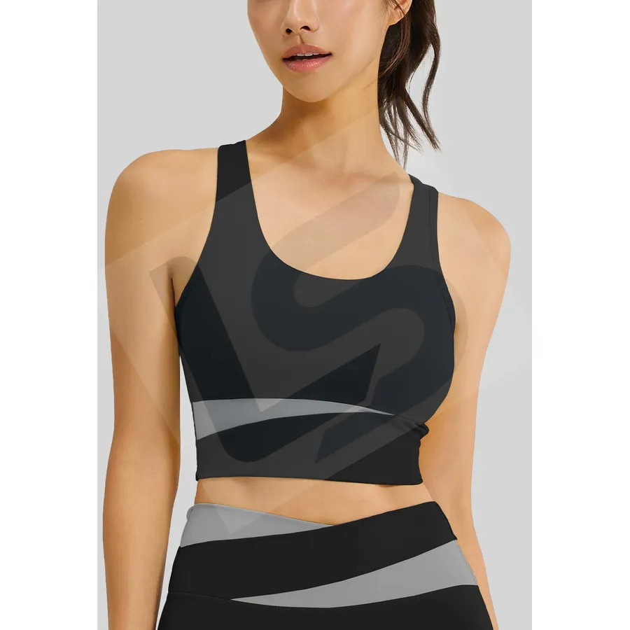 LS-B0030 Women's Sports Bra in Black, original product photograph