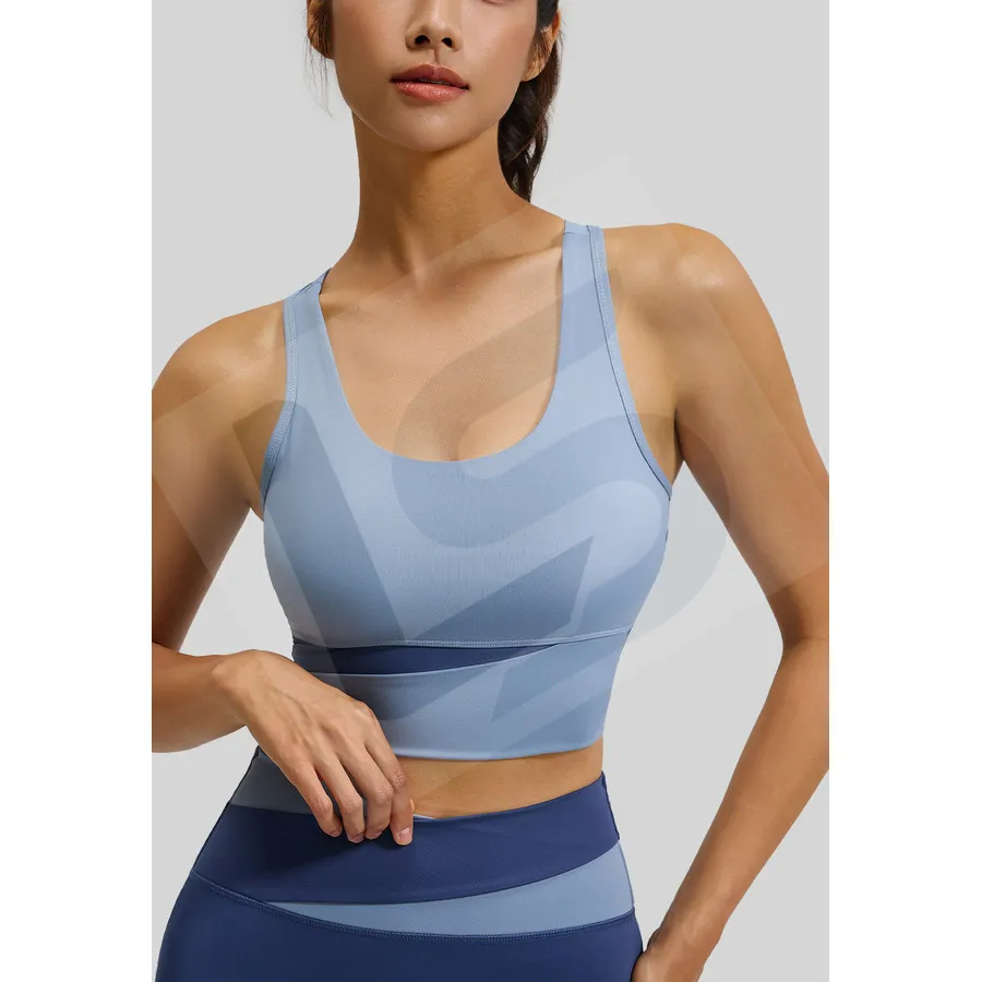 LS-B0030 Women's Sports Bra in Blue Variant 1, original product photograph