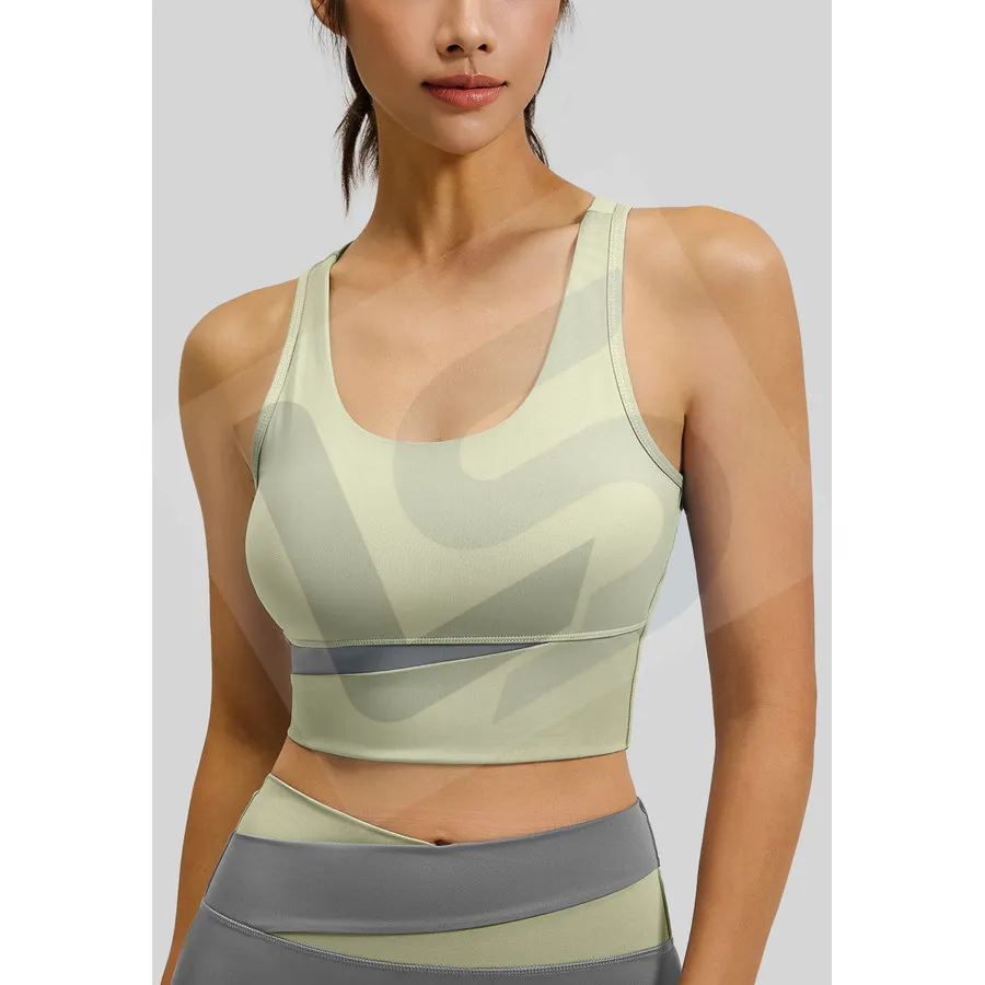 LS-B0030 Women's Sports Bra in Green, original product photograph