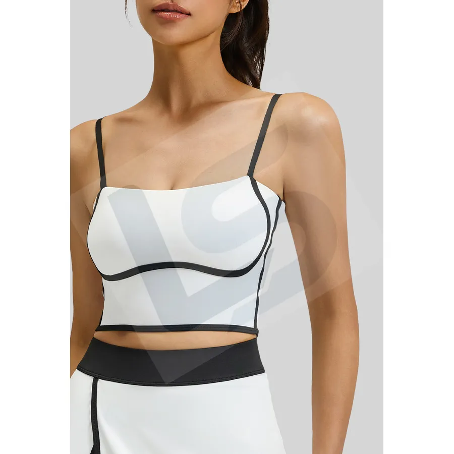 LS-B0031 Women's Sports Bra in White, original product photograph