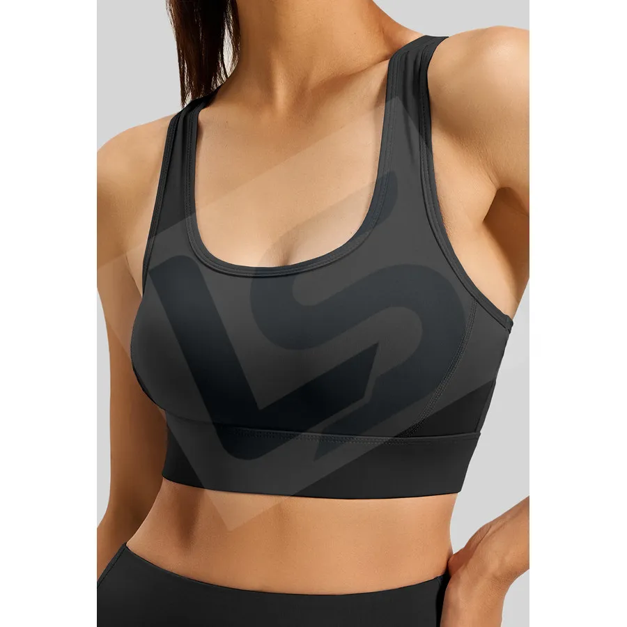 LS-B0032 Women's Sports Bra in Black, original product photograph