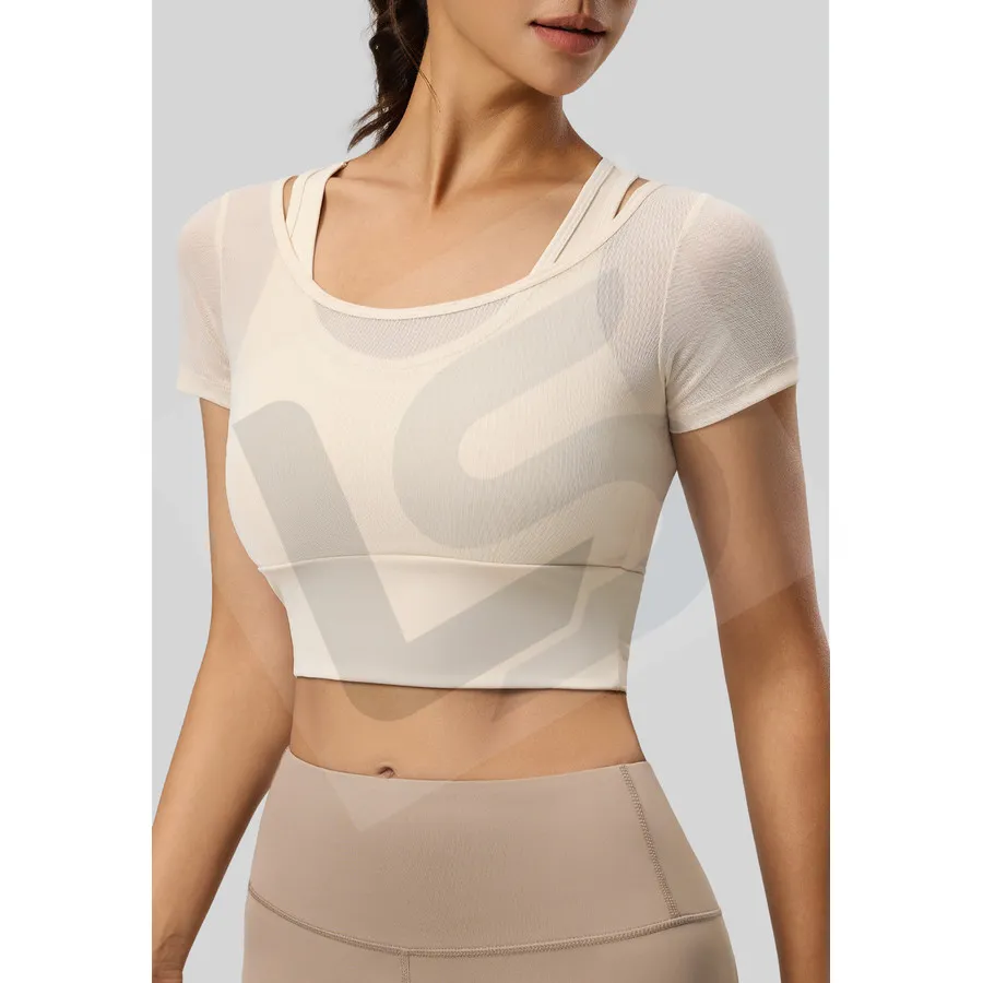 LS-B0037 Women's Sports Bra in Ivory, original product photograph