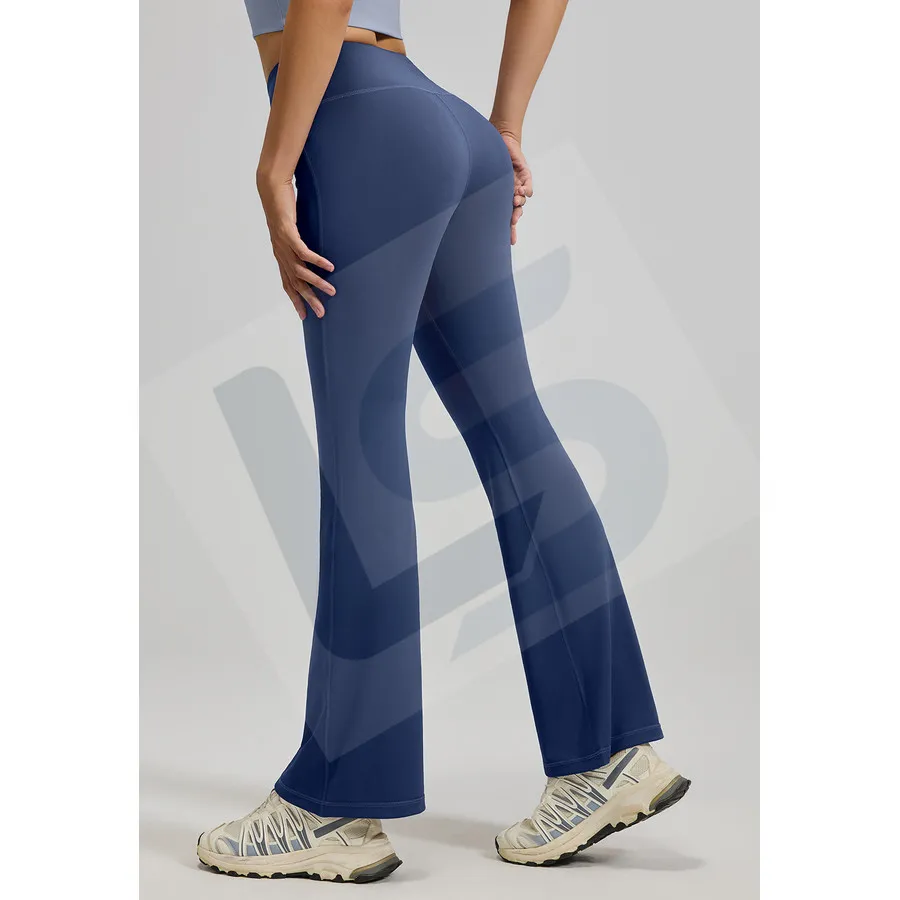 LS-B0038 Women's Flare Yoga Pants in Blue Variant 1, original product photograph