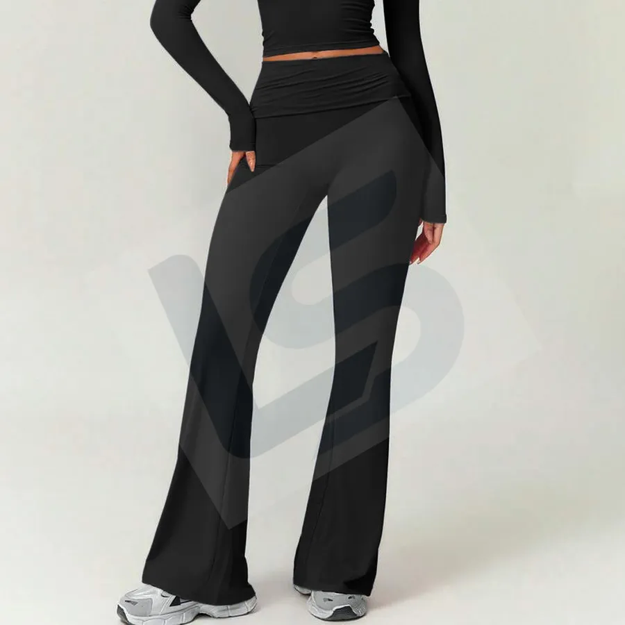 LS-B0045 Black Flare Pants front view — original product photograph