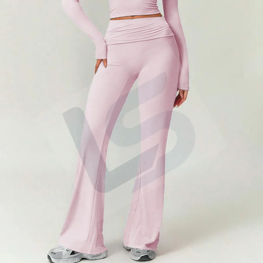 LS-B0045 Women's Flare Yoga Pants in Peach Pink Flare Pants, original product photograph
