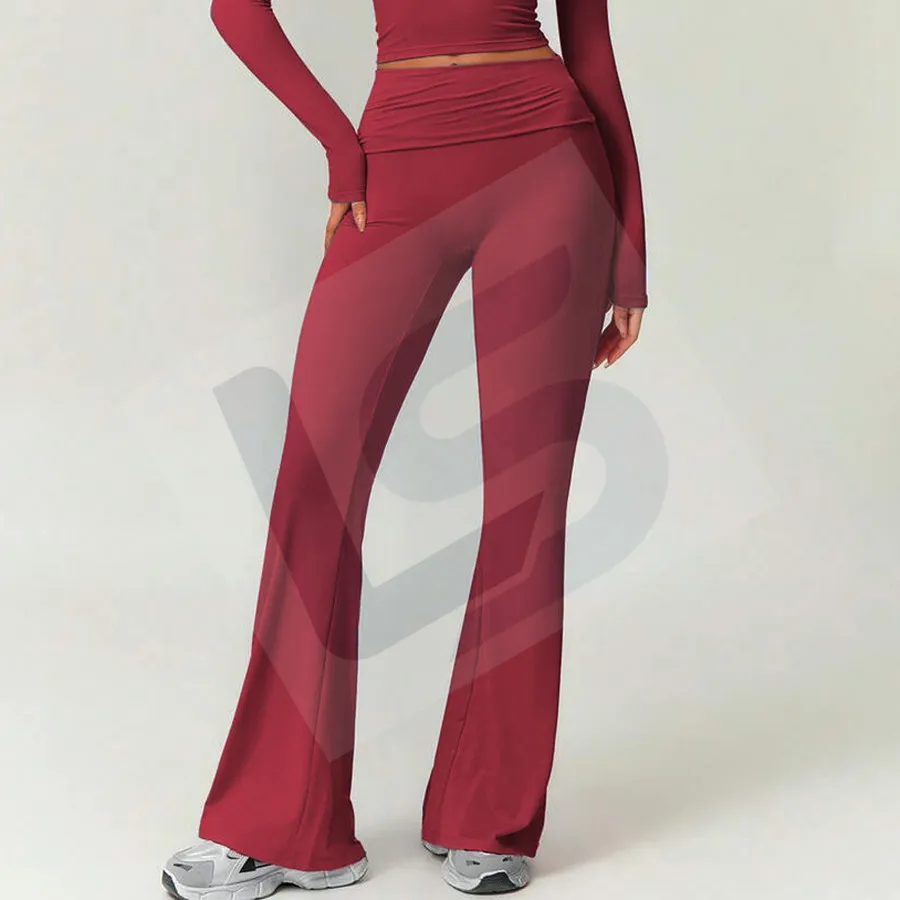 LS-B0045 Women's Flare Yoga Pants in Red Flare Pants Variant 1, original product photograph