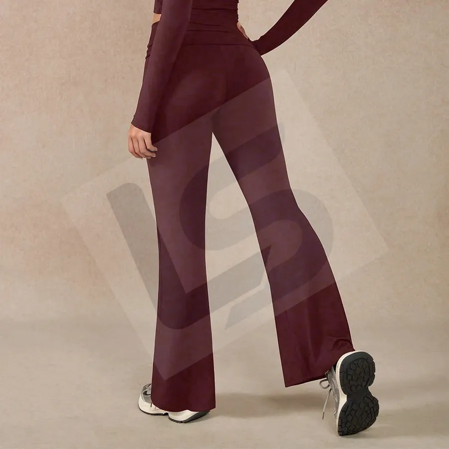 LS-B0045 Women's Flare Yoga Pants in Red Flare Pants Variant 2, original product photograph