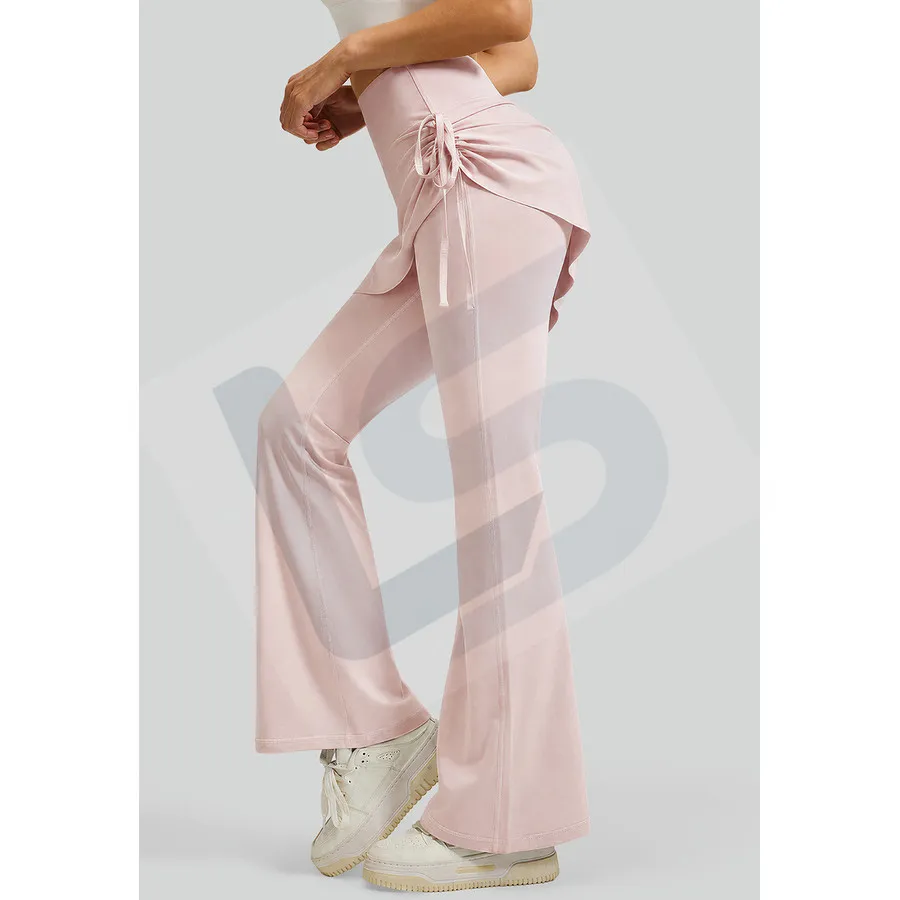 LS-B0056 Ruched Flare Skirted Leggings in Pink, original product photograph