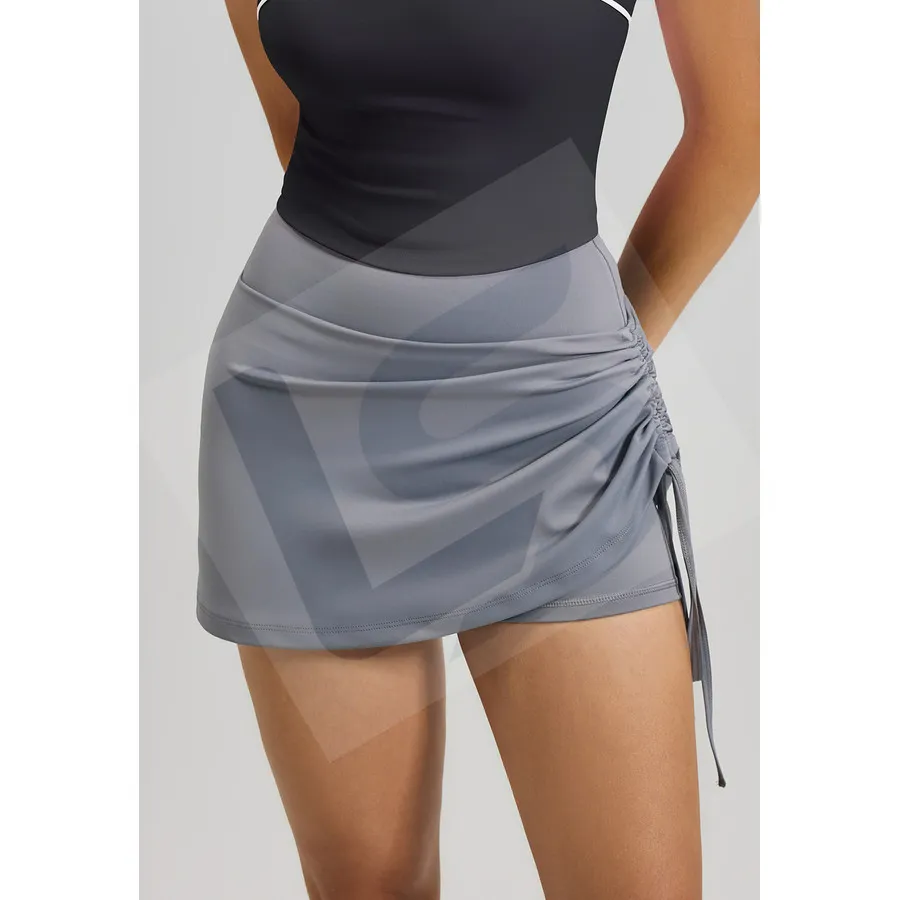 LS-B0057 Ruched Running Skort in Grey, original product photograph