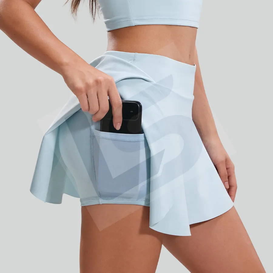 LS-B0060 Pocketed Layered Skort in Blue, original product photograph