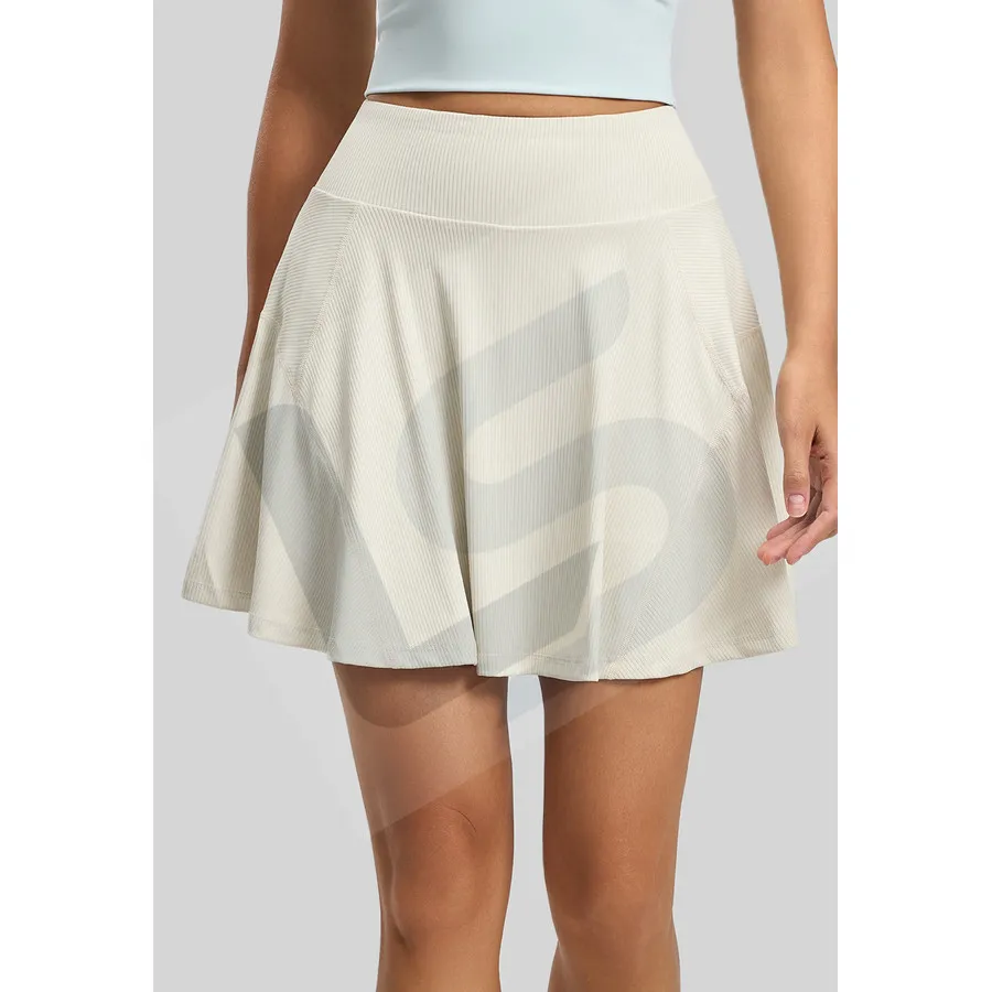 LS-B0062 Stripe-Detail Tennis Skort in Ivory, original product photograph