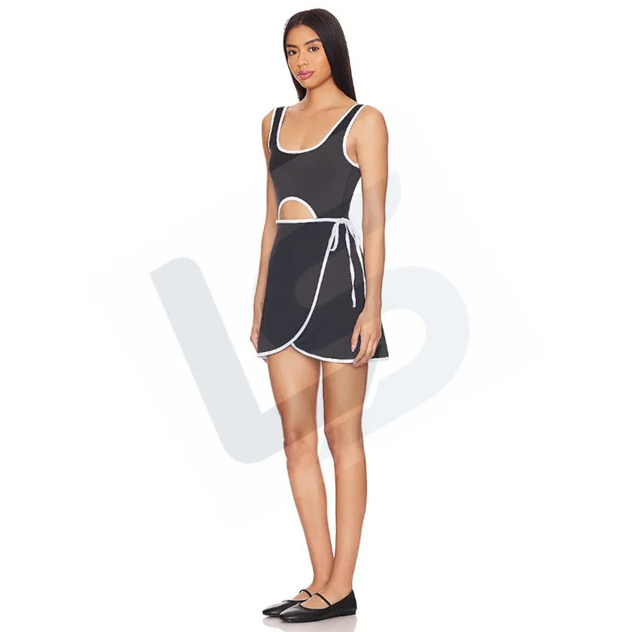 LS-B0082 White / Black Dress front view — original product photograph