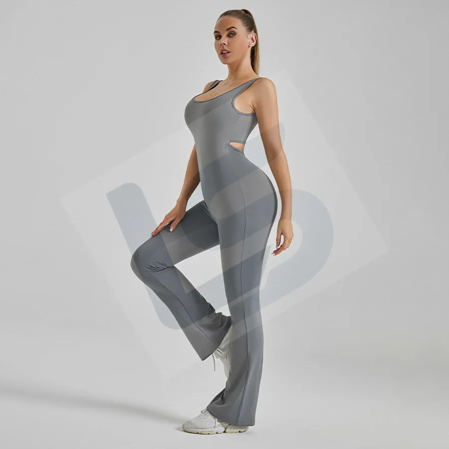 LS-B0086 Women's Yoga Jumpsuit in Grey, original product photograph