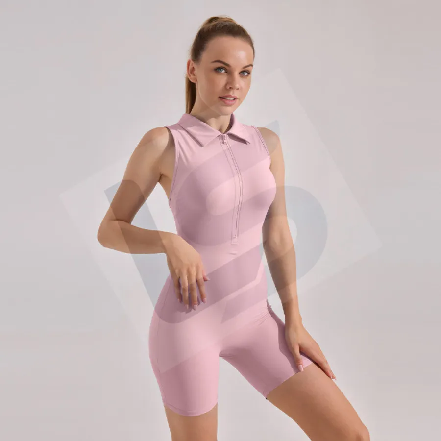 LS-B0088 Women's Yoga Jumpsuit in Sakura Pink, original product photograph