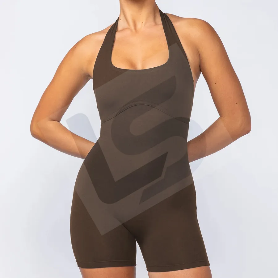 LS-B0089 Women's Yoga Jumpsuit in Brown, original product photograph