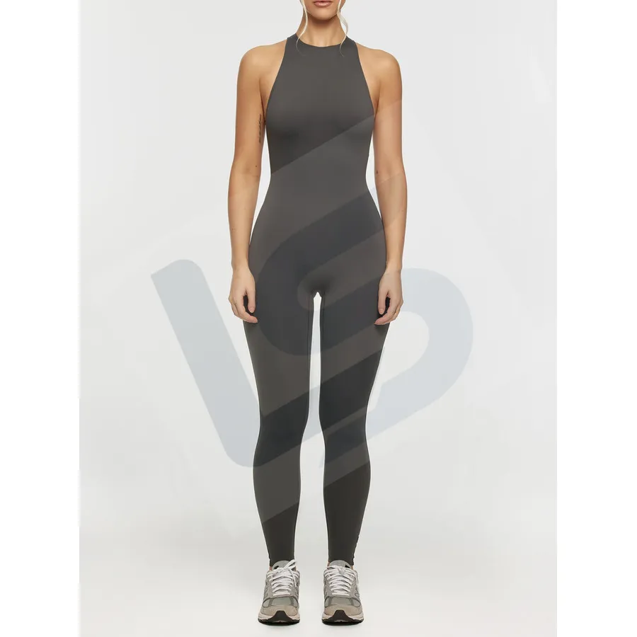 LS-B0090 Women's Yoga Jumpsuit in Graphite Grey, original product photograph