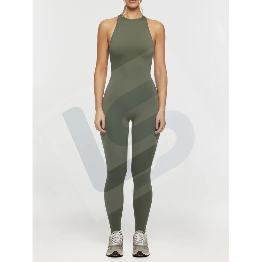 LS-B0090 Women's Yoga Jumpsuit in Green, original product photograph