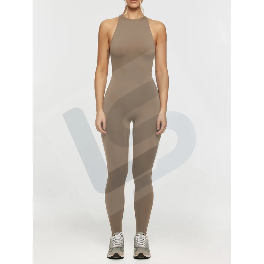 LS-B0090 Women's Yoga Jumpsuit in Toffee, original product photograph