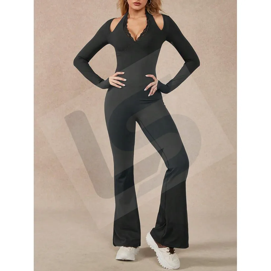LS-B0093 Black Long-Sleeve Top front view — original product photograph