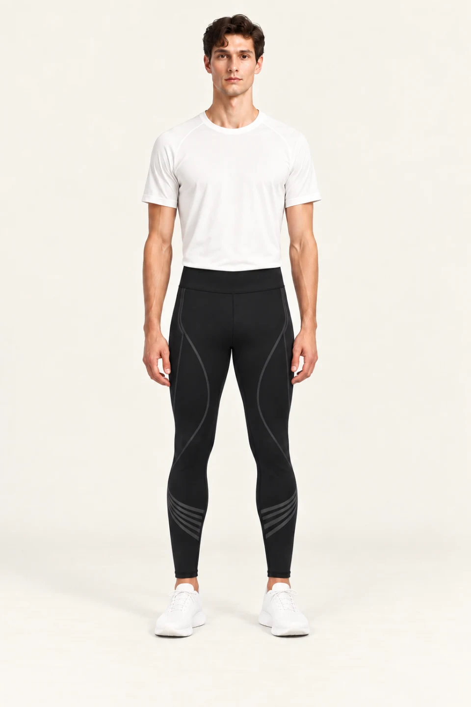 LS-B0101 Black Men’s fit front view — standardized AI styling preview