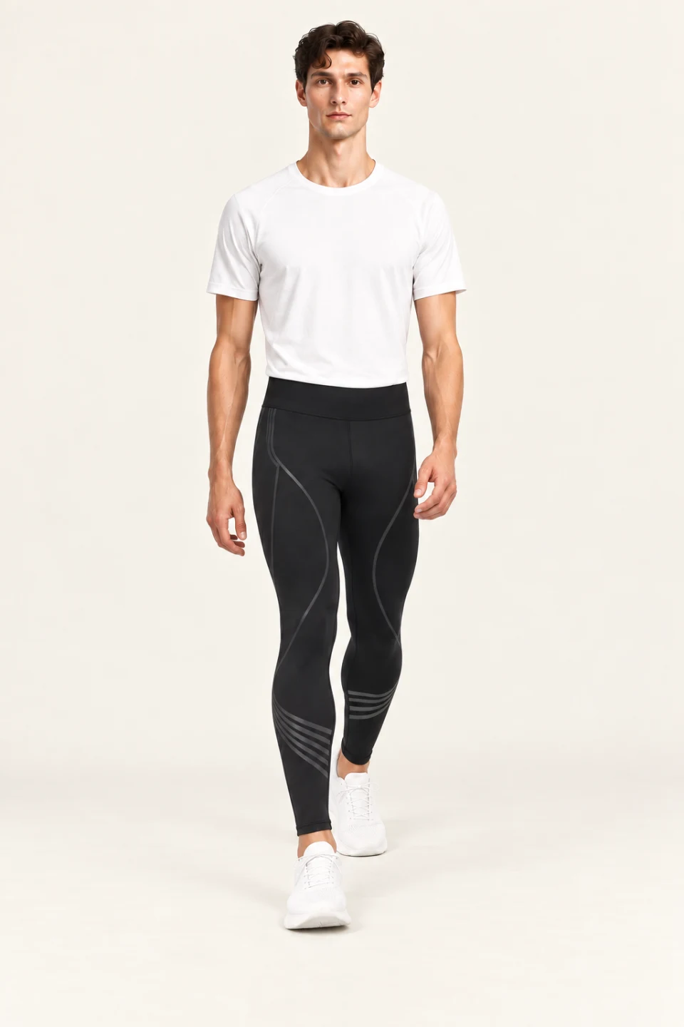 LS-B0101 Black Men’s fit motion view — standardized AI styling preview