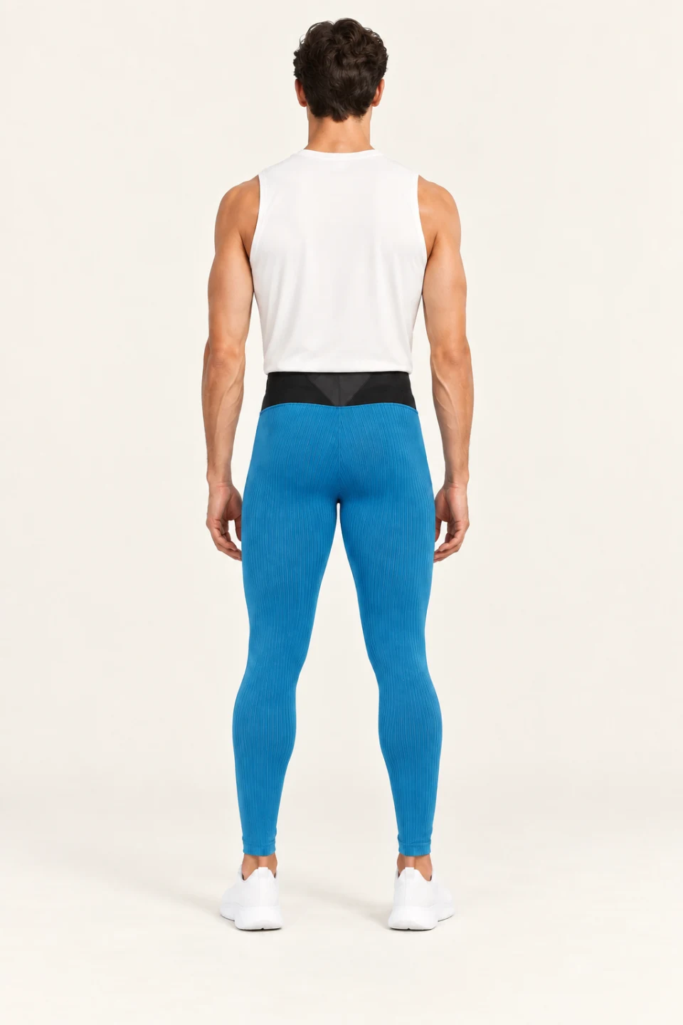 LS-B0104 Blue Green Men’s fit back view — standardized AI styling preview