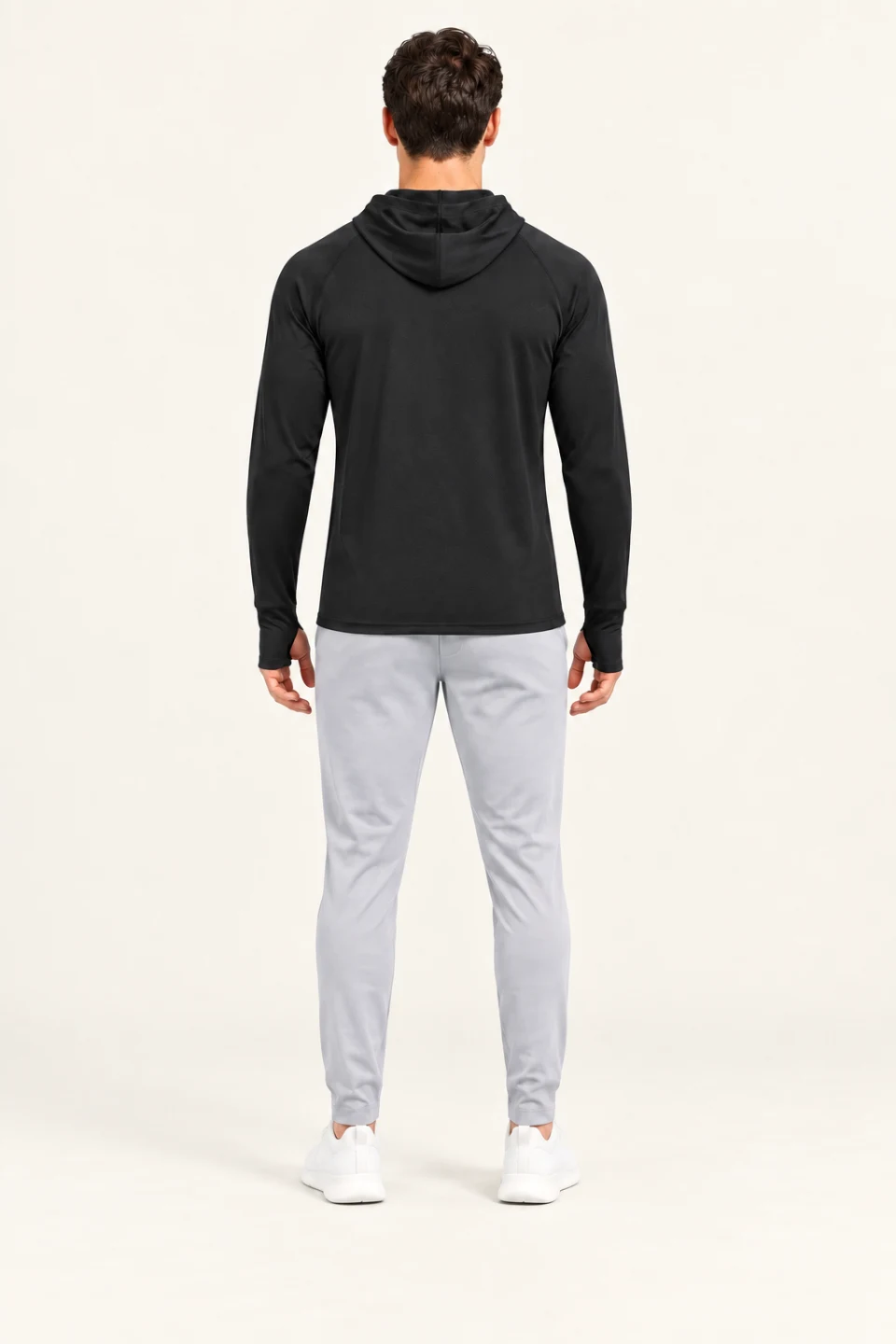 LS-B0107 Black back view — standardized AI styling preview