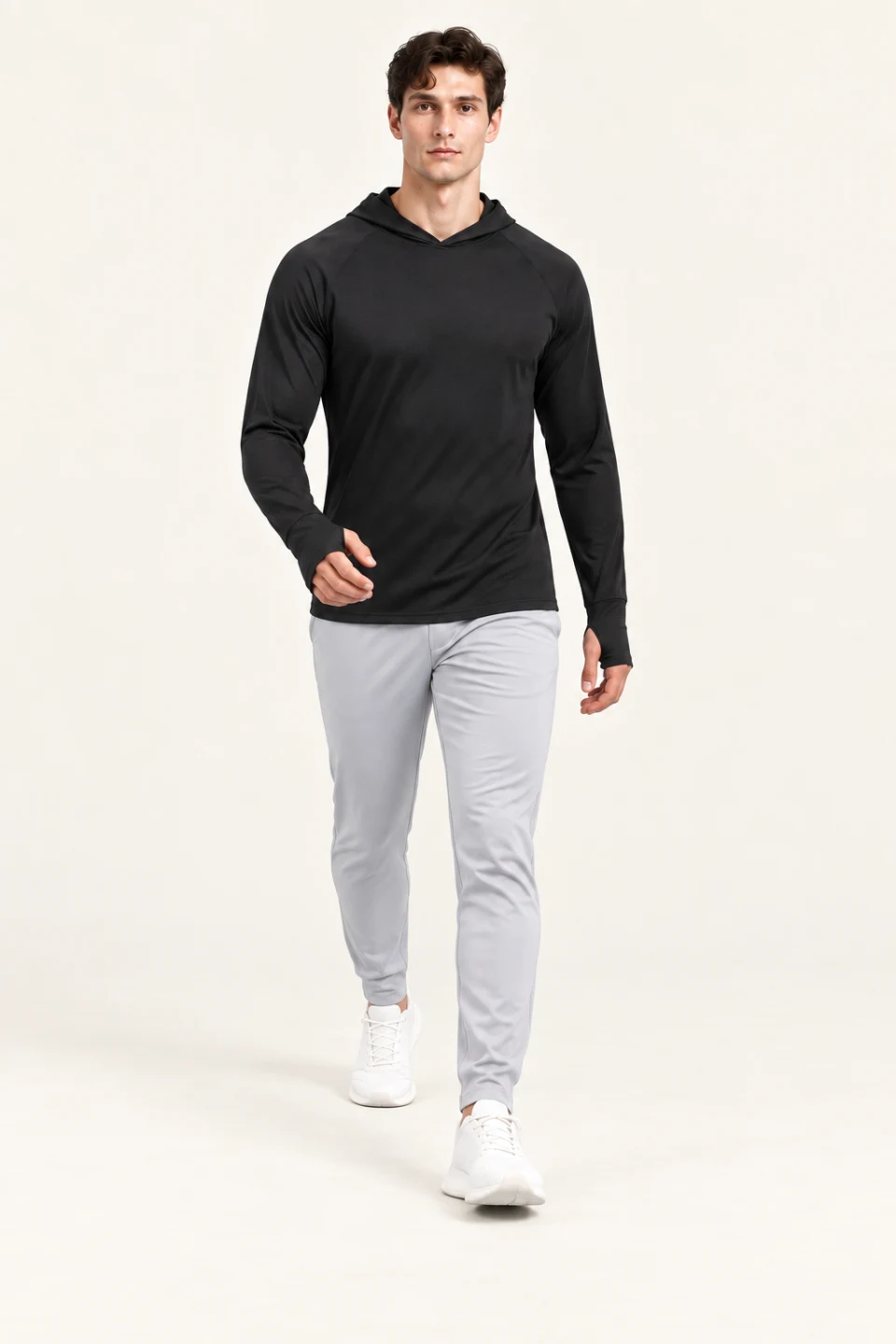 LS-B0107 Black motion view — standardized AI styling preview