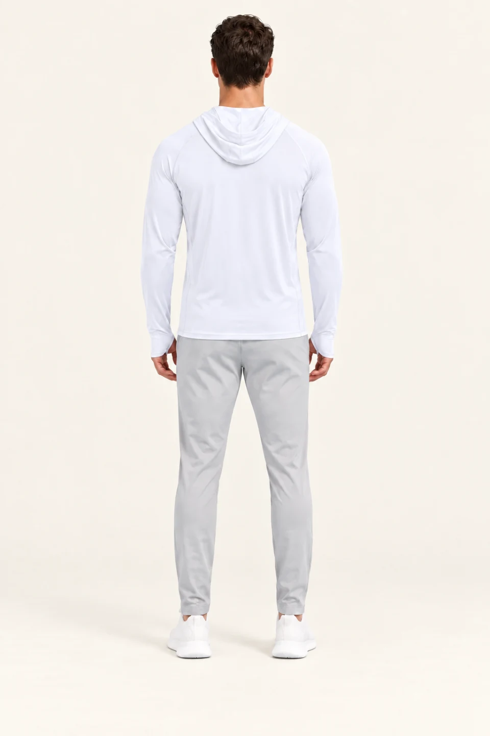 LS-B0109 White back view — standardized AI styling preview
