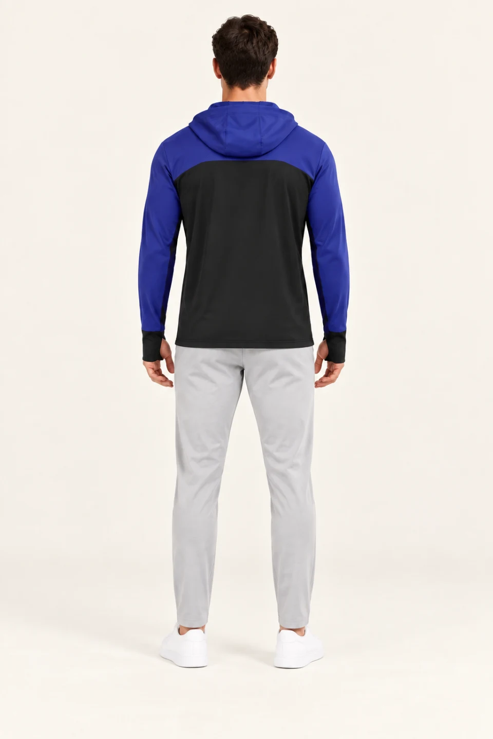 LS-B0111 Black + Blue back view — standardized AI styling preview