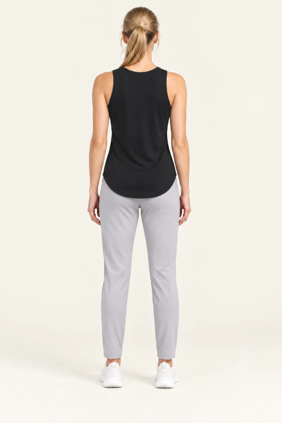 LS-B0116 Black Women’s fit back view — standardized AI styling preview