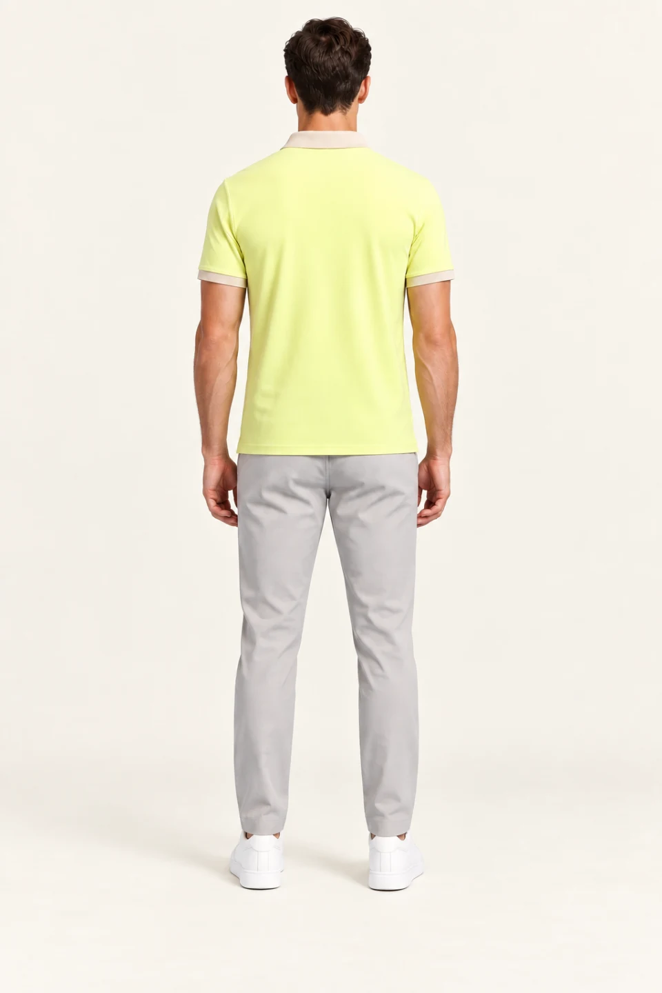 LS-B0121 Lime Green back view — standardized AI styling preview
