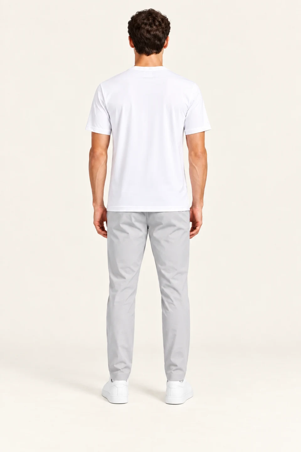 LS-B0126 White back view — standardized AI styling preview