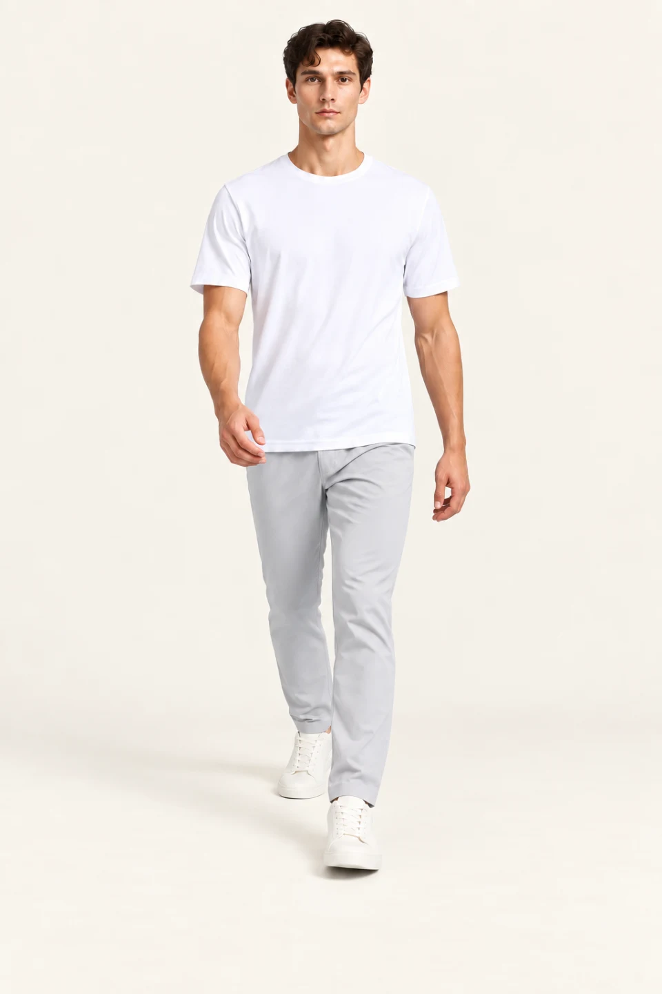 LS-B0126 White motion view — standardized AI styling preview