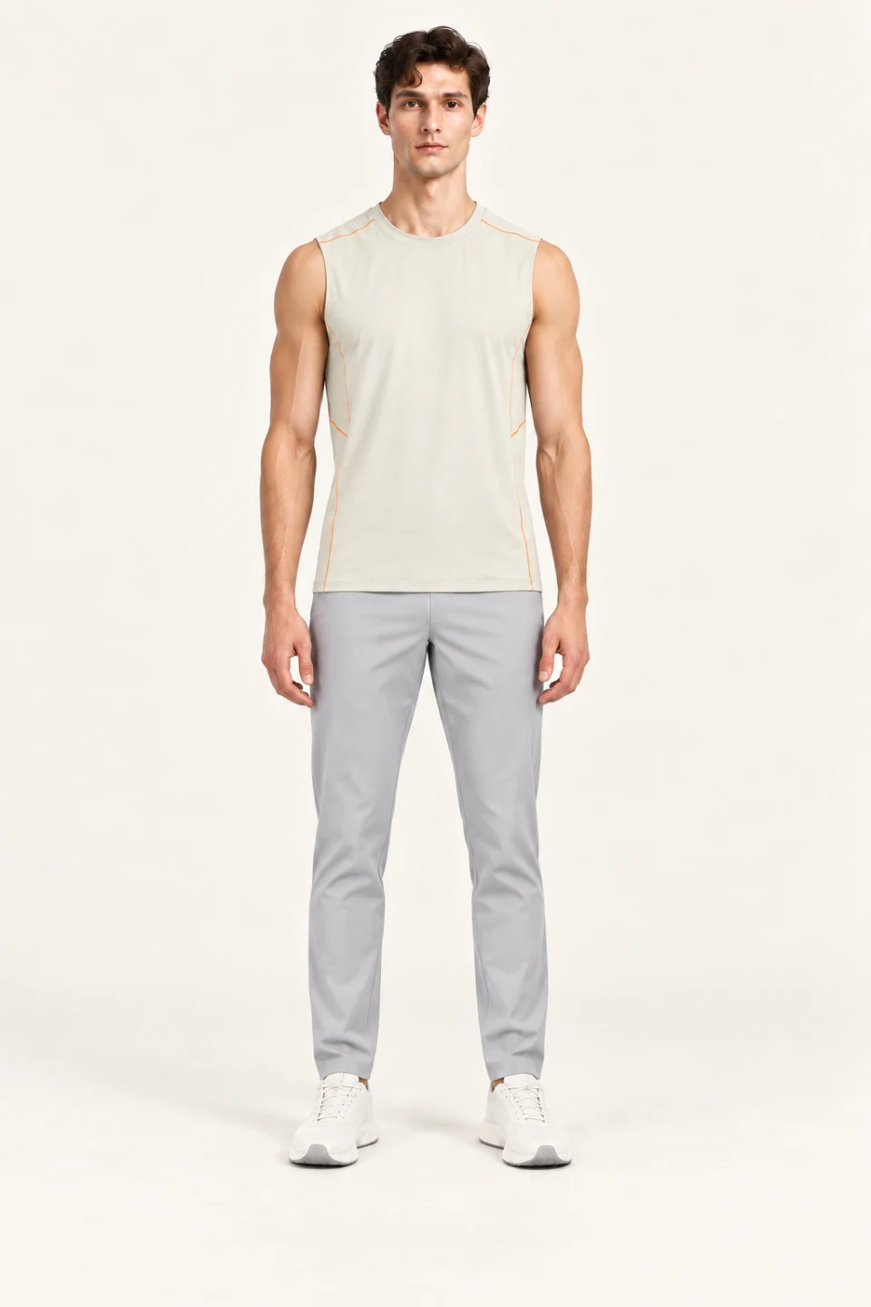 LS-B0132 Khaki front view — standardized AI styling preview