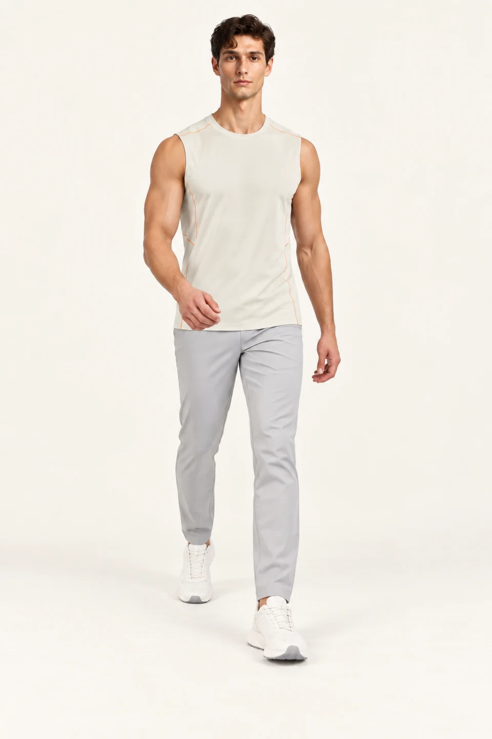 LS-B0132 Khaki motion view — standardized AI styling preview