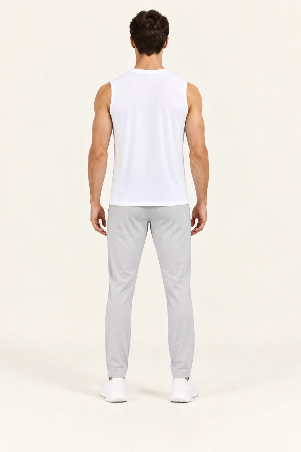 LS-B0133 White back view — standardized AI styling preview