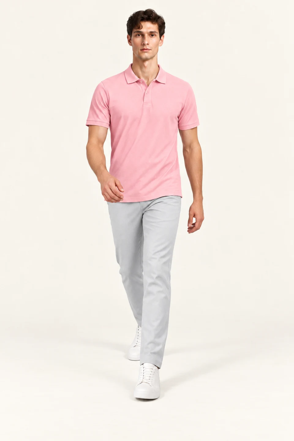 LS-B0134 Pink Short-sleeve motion view — standardized AI styling preview