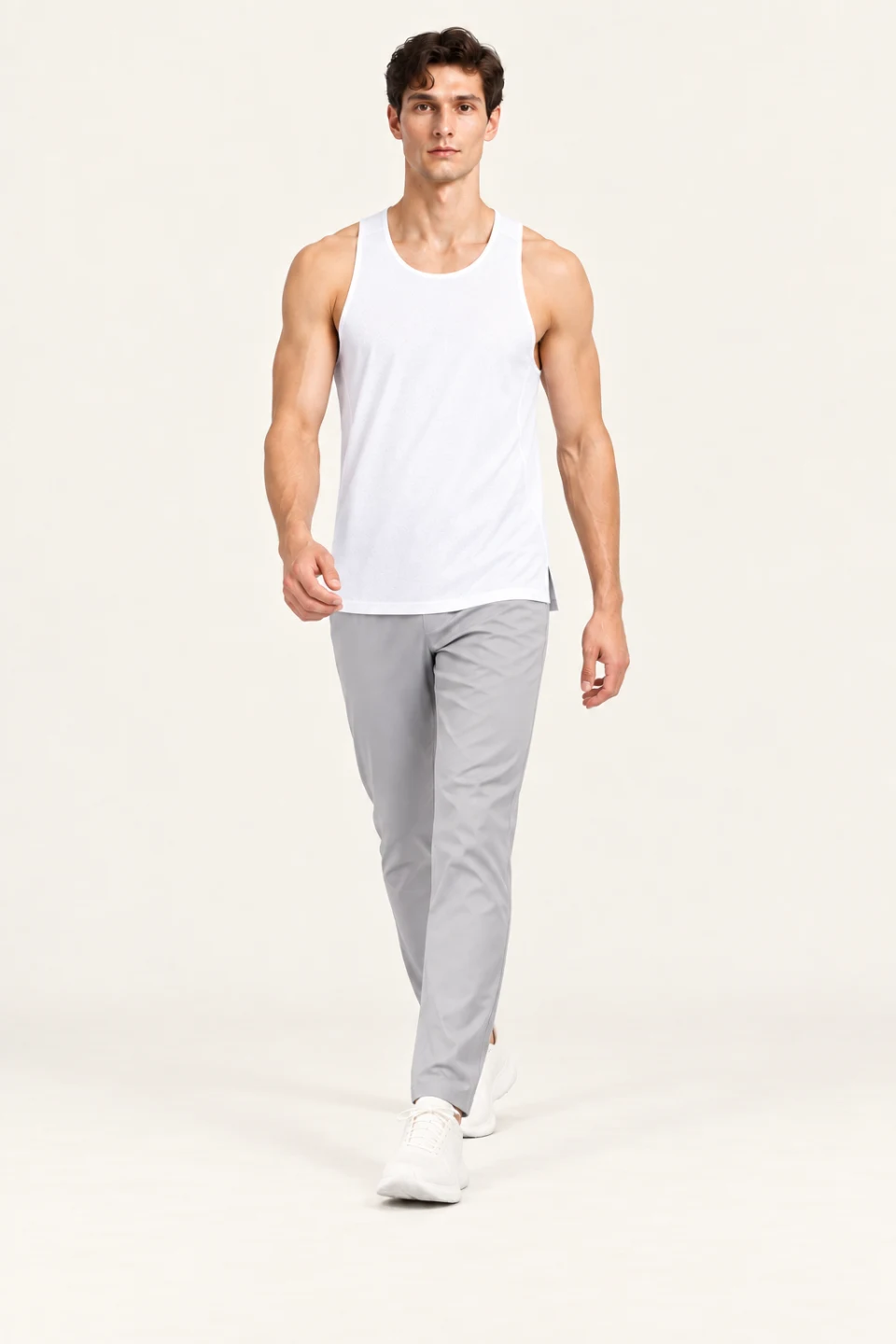LS-B0136 White motion view — standardized AI styling preview